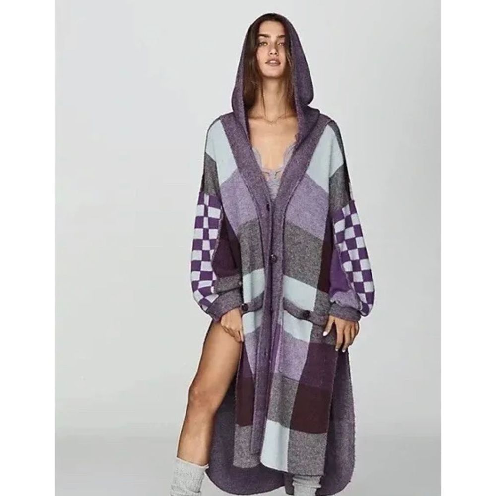 New Free People Purple South Bend Cardigan Size Xs Color Purple